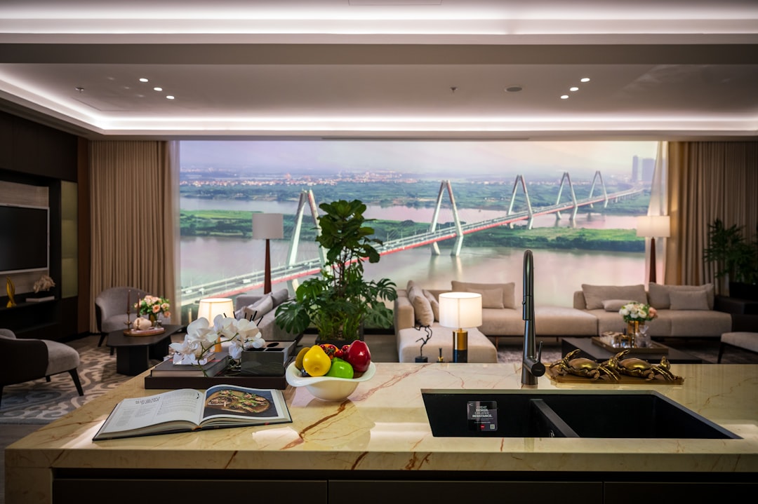 Premium apartment interior with floor-to-ceiling windows and city view
